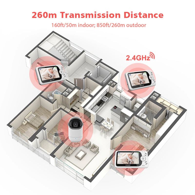 vídeo monitor do bebê 4.3 Polegada com câmera pan tilt 2.4g sem fio áudio em dois sentidos visão noturna câmera de segurança babá vb801
